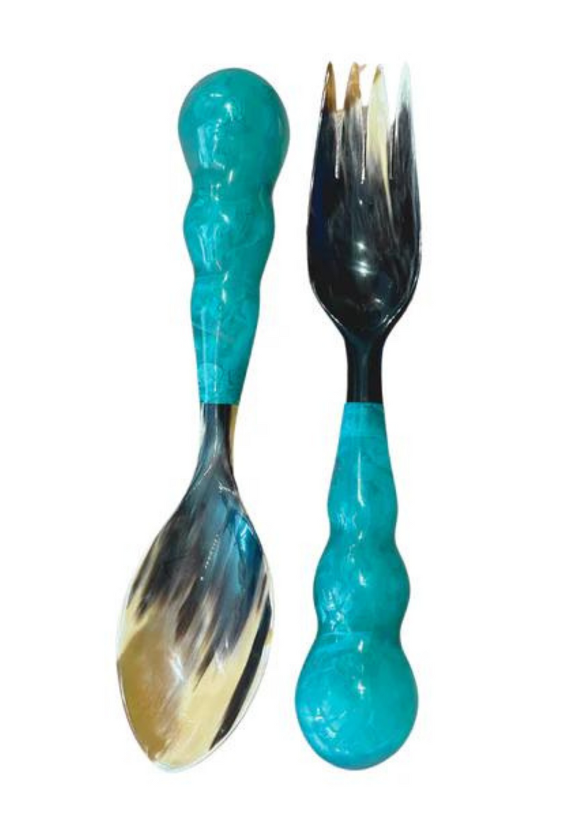 Teal & Horn Mardi Gras Servers