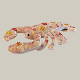 Beauty Silk Velvet Embroidered Lobster in Old Rose