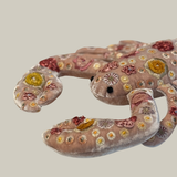 Beauty Silk Velvet Embroidered Lobster in Old Rose