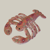 Megan Silk Velvet Embroidered Lobster in Cyclamen