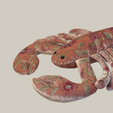 Megan Silk Velvet Embroidered Lobster in Cyclamen