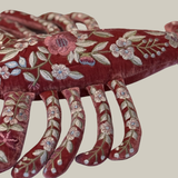 Liza Silk Velvet Embroidered Lobster in Watermelon