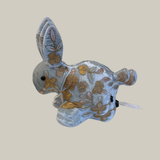 Sona Silk Velvet Embroidered Bunny in Heavenly Blue