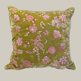 Madame Bovary Foliate Green Cushion, 20" x 20"