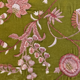 Madame Bovary Foliate Green Cushion, 20" x 20"