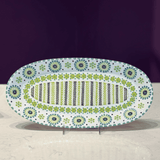 White/Green Oval Platter