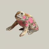 Megan Silk Velvet Embroidered Frog in Shaded Lake