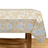 Chloe Blue & Brown Tablecloth