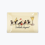 Penguins Marching Cocktails Anyone Decoupage Glass Tray