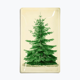 Vintage Christmas Tree Decoupage Glass Tray