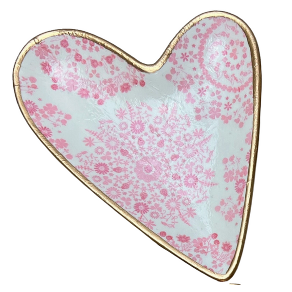Pink Lily Heart Dish