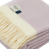 Lilac Herringbone Wool Blanket