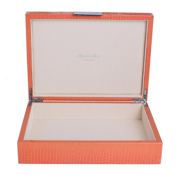Large Orange Croc Silver Box