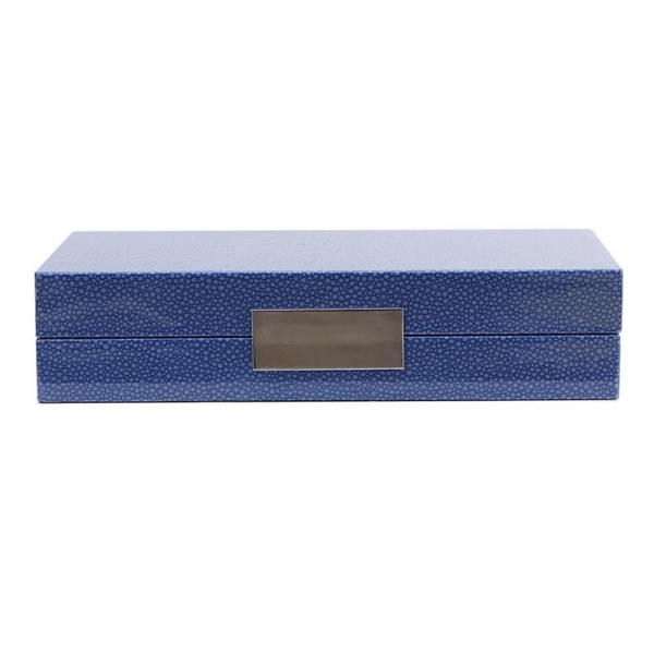 Small Blue Shagreen Silver Box