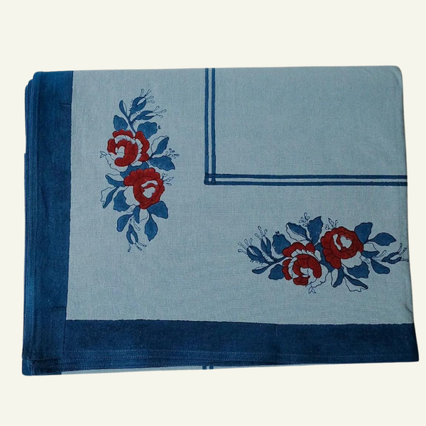 60 x 110 Sarita Block-printed Tablecloth