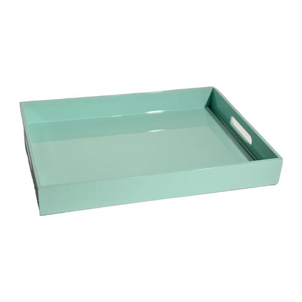 Large Lacquer Tray, Ice Blue