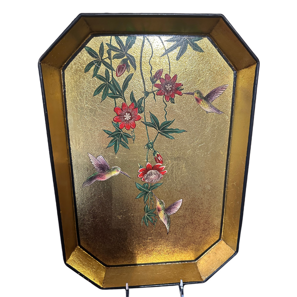 Octogonal Iron Tray, Gold