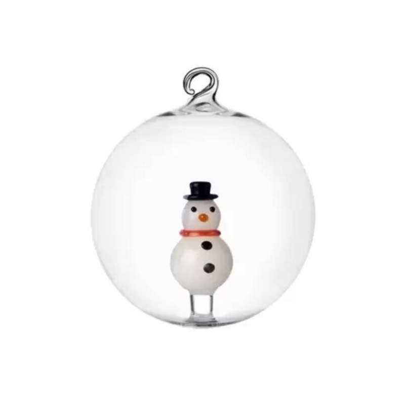 Snowman Glass Ornament