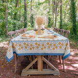 Gaya Teal & Marigold Tablecloth