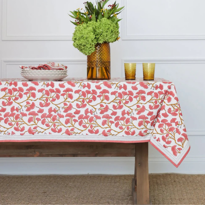 Ginkgo Coral Tablecloth