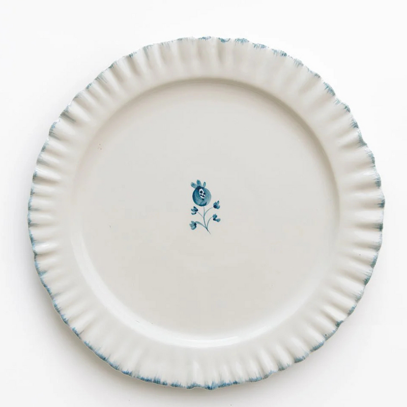 Teal Ruffled Dinner Plate