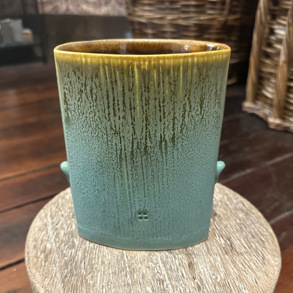 Rectangular Turquoise Vase, 6"