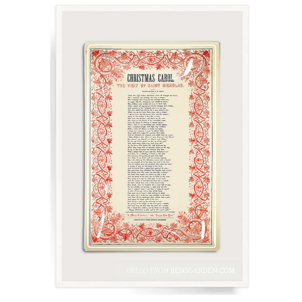 Christmas Carol Decoupage Glass Tray