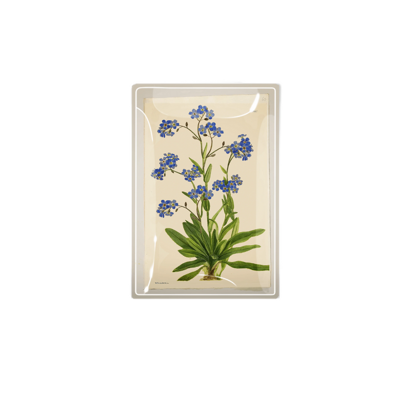 Forget Me Nots Decoupage Glass Tray