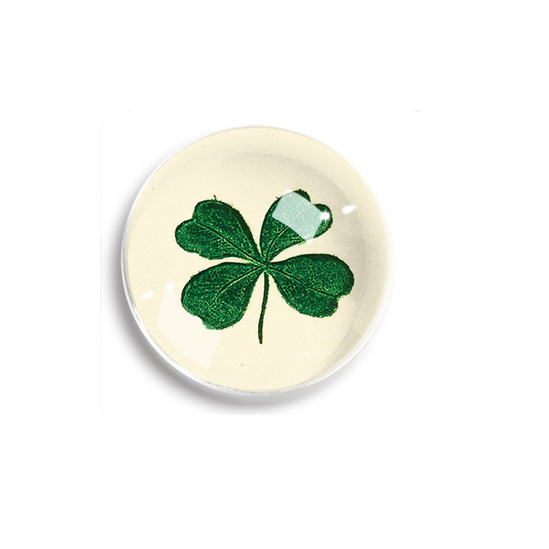 Lucky Clover Glass Paperweight