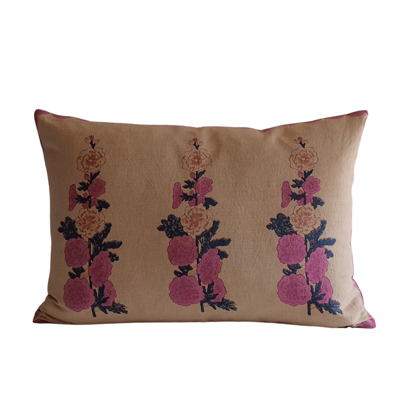 Zeenat 14" x 20" Handblocked Linen Pillow