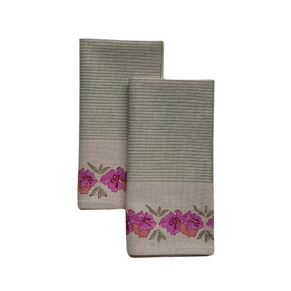 S/4 Simran Sage Block-printed Napkins