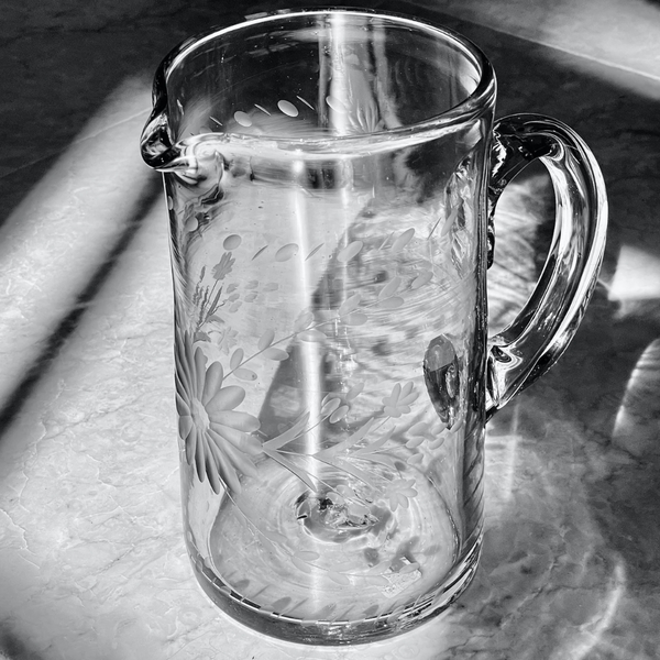 Etched Cylinder Pitcher