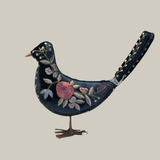 Liza Silk Velvet Embroidered Dove in Opera
