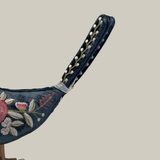 Liza Silk Velvet Embroidered Dove in Opera