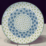 White/Teal Cake Plate