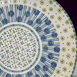 White/Teal Cake Plate