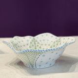 White/Green Large Tulip Salad Bowl
