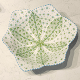 White/Green Large Tulip Salad Bowl