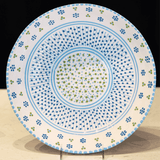 White/Blue Round Fruit Bowl