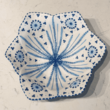 White/Blue Large Tulip Salad Bowl