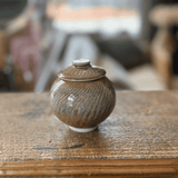 Small Carved Teadust Jar