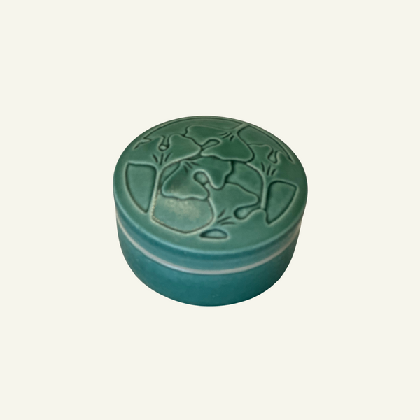 Small Jade Gingko Jar with Lid