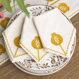 S/4 Ochre Pomegranate Napkins