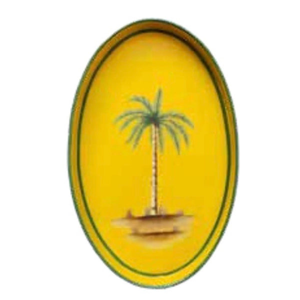 Les Ottomans Iron Tray, Palm Tree Yellow