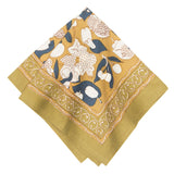 S/4 Forest Harvest Mustard & Blue Napkins