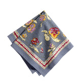 S/4 Pansy Red/Grey Napkins