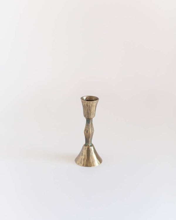 Low Diamond Hand-Forged Iron Candle Stand