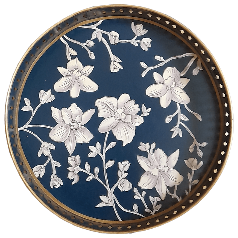 Blue Floral Tray