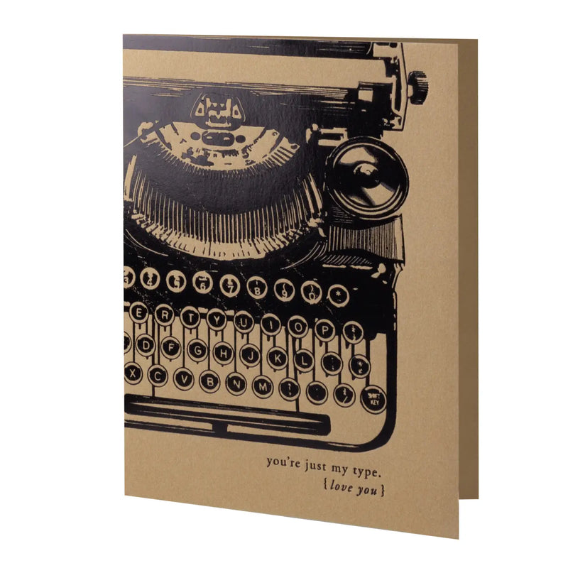 Typewriter Love Vintage Foil Card