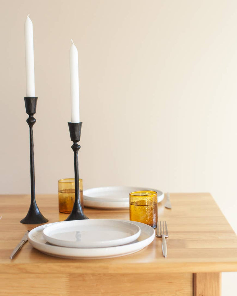 Gemini Hand-Forged Iron Candle Stand